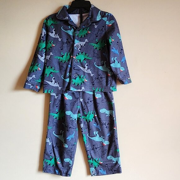 Carters Fleece Pajamas With Dinosaur Two Piece Set Size 2T - Picture 2 of 6